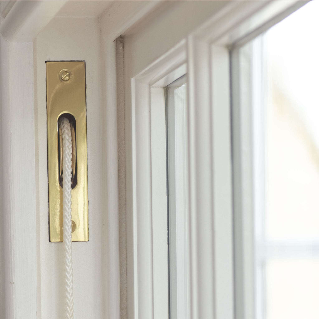 Polished Brass Square End Ball Bearing Sash Window Pulley