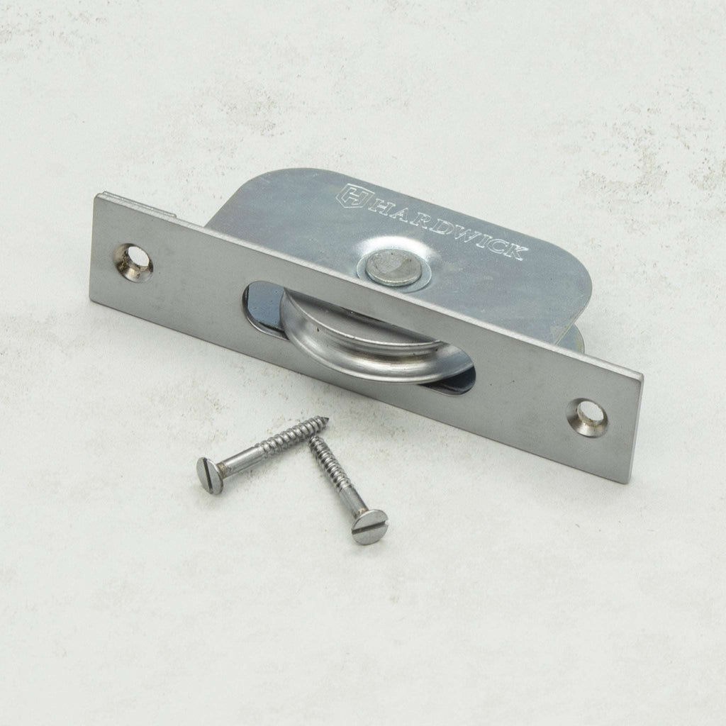 Satin Chrome Plated Square End Ball Bearing Sliding Sash Pulley