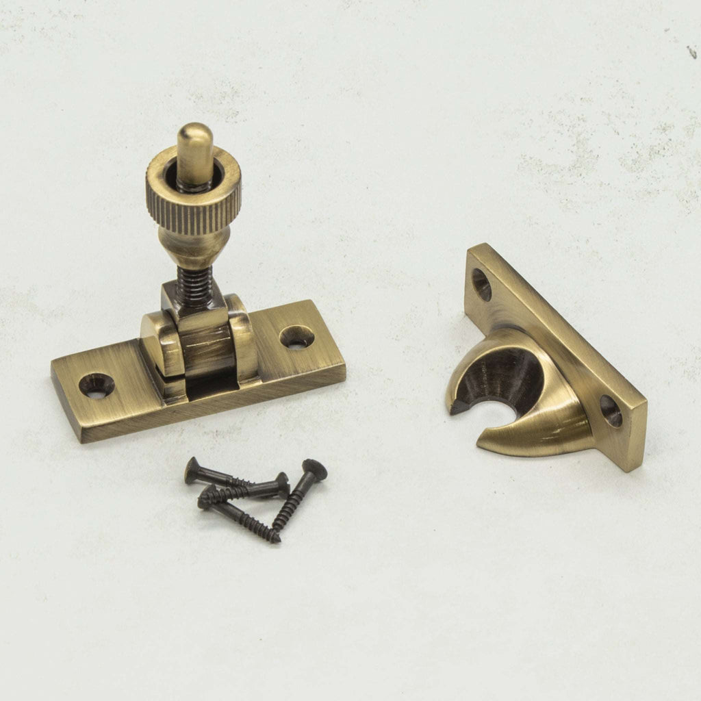 Antique Brass Non-Locking Brighton Sliding Sash Window Fastener