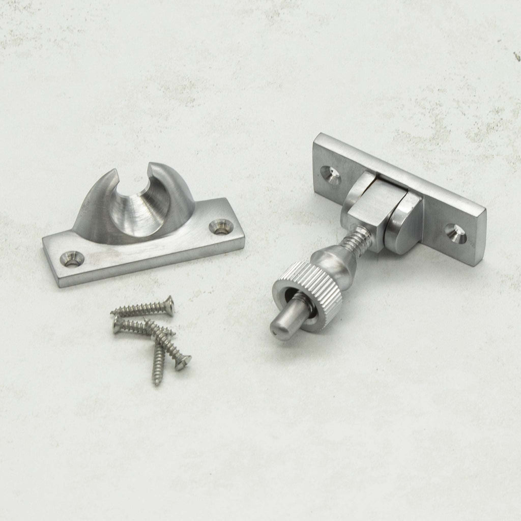 Satin Chrome Plated Non-Locking Brighton Sliding Sash Window Fastener