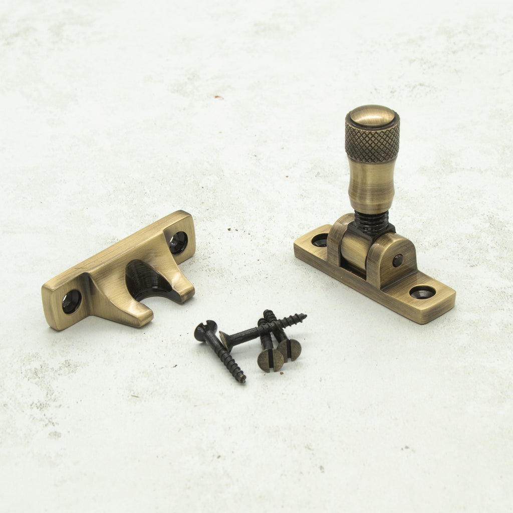 Antique Brass Modern Brighton Sliding Sash Fastener