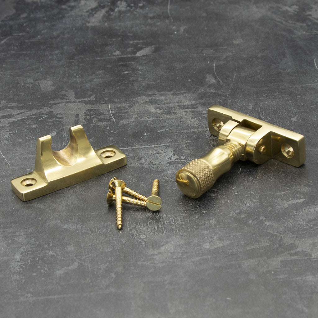 Polished Brass Modern Brighton Sliding Sash Fastener