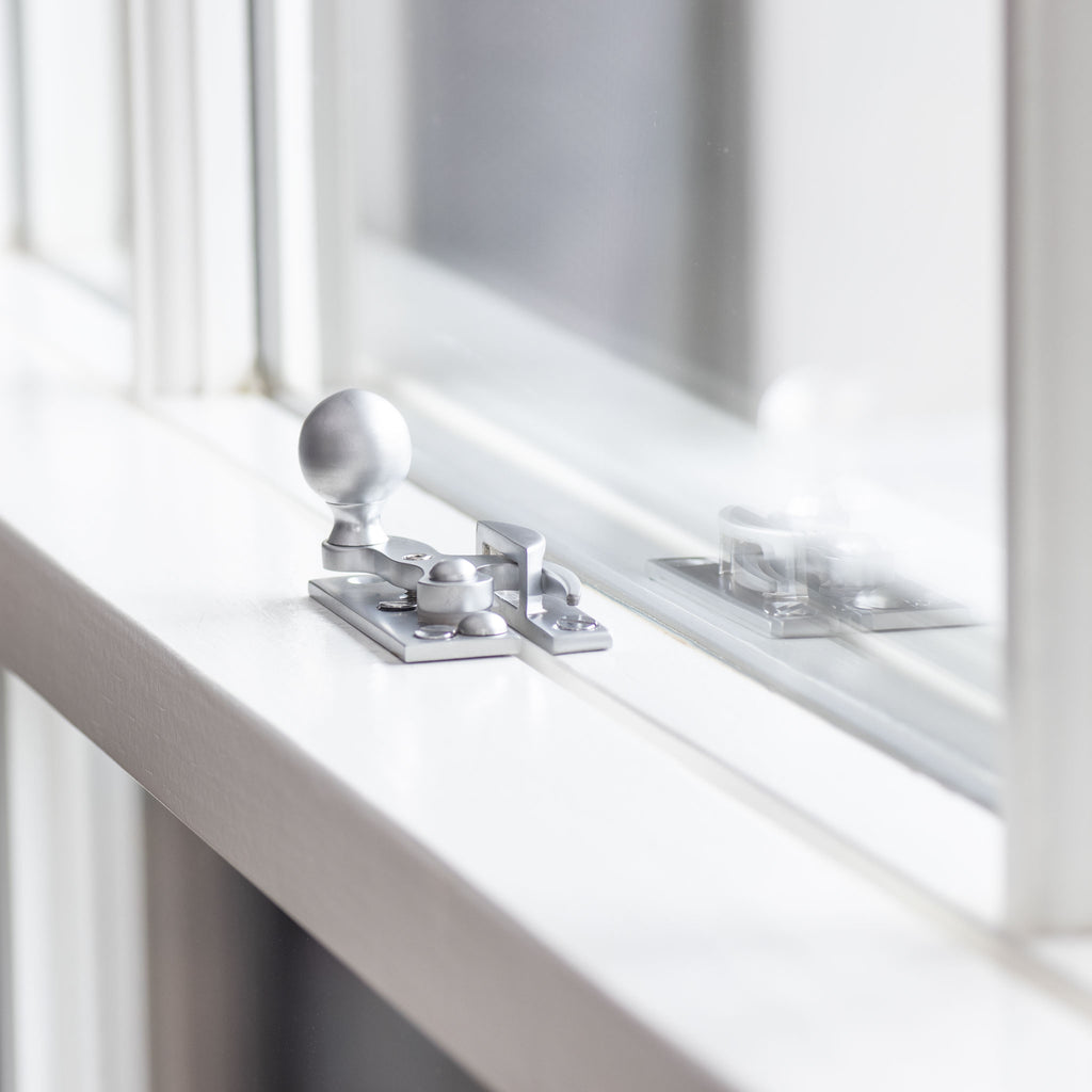 Satin Chrome Plated Sliding Sash Window Claw Fastener