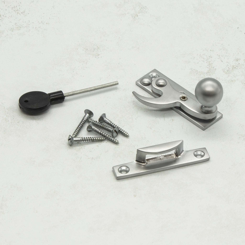 Satin Chrome Plated Locking Claw Sash Window Fastener