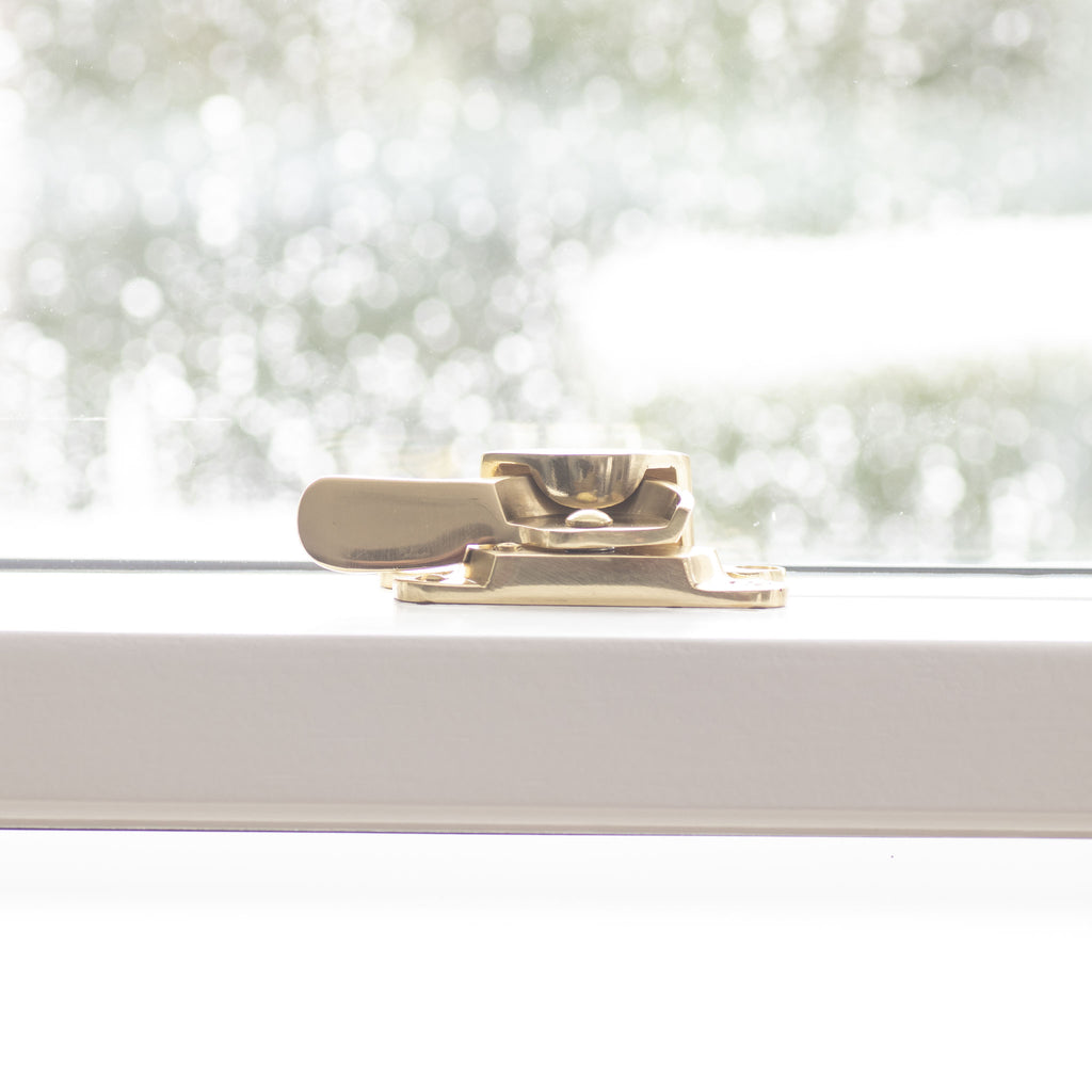 Polished Brass Sash Window Fitch Fastener