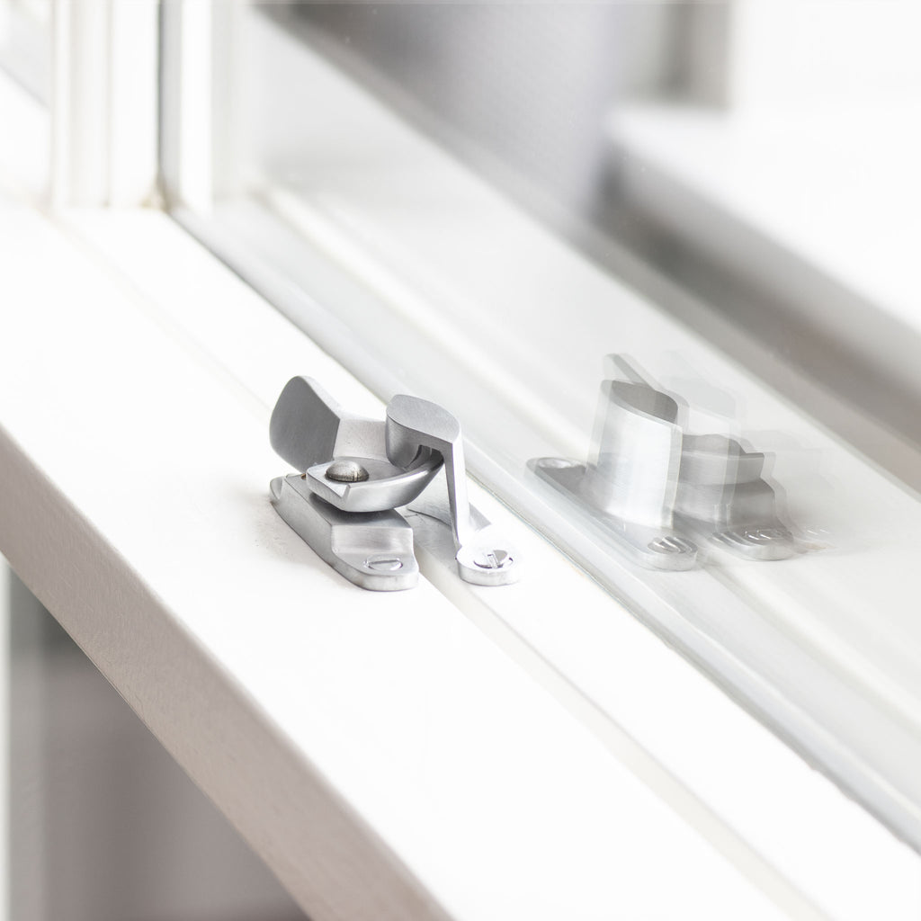 Satin Chrome Plated Sliding Sash Window Fitch Fastener