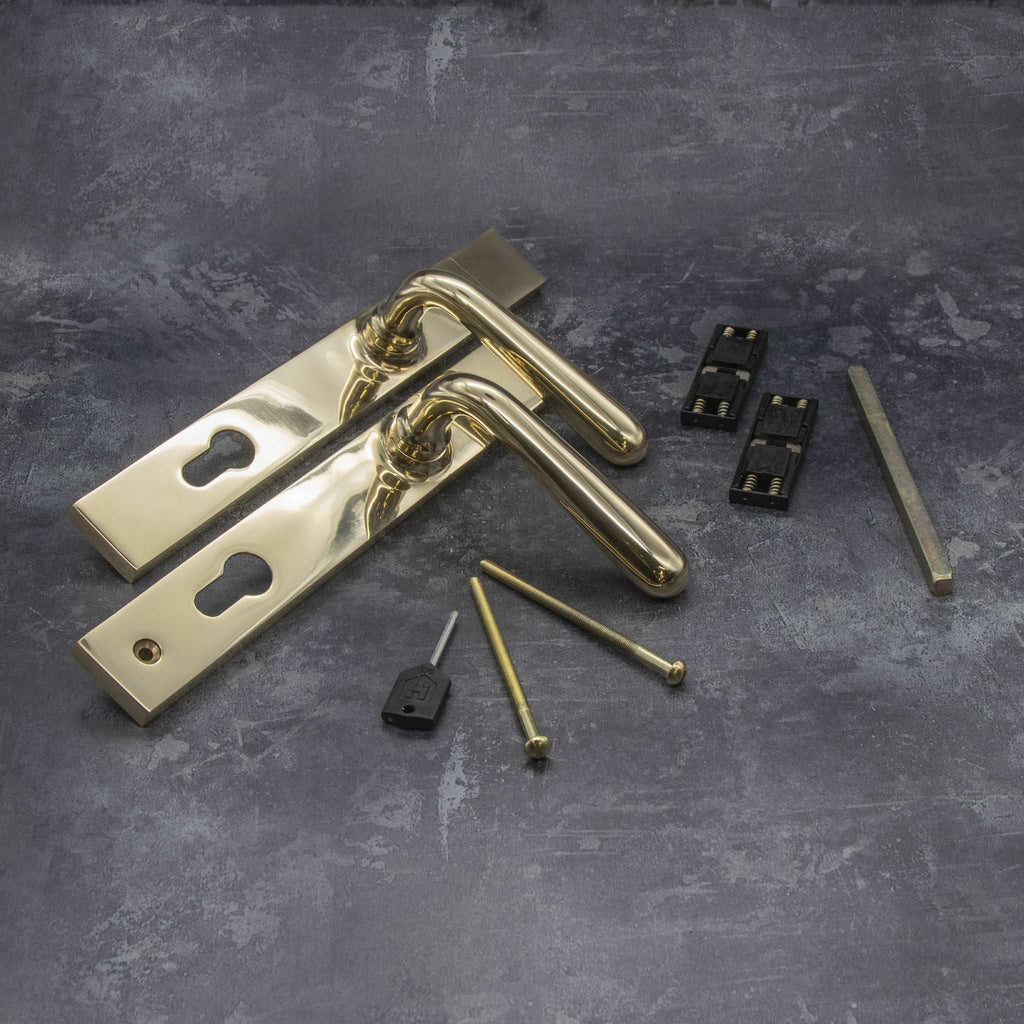 Polished Brass Lyndon Multi Point Locking Door Handle