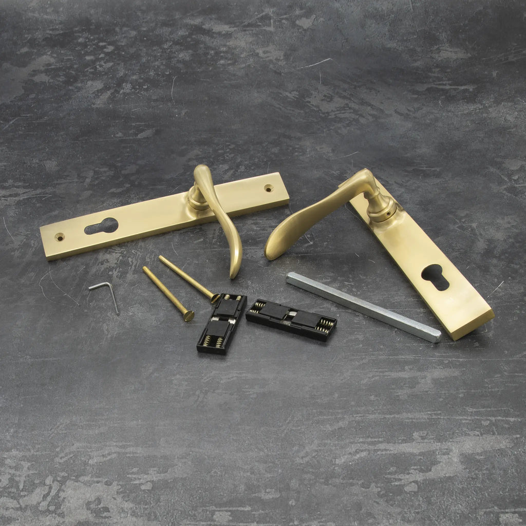 Satin Brass Cottesmore Multi Point Locking Door Handle