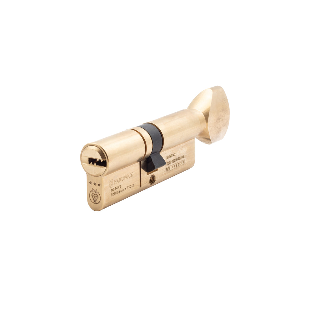 3* Satin Brass Key / Turn Euro Cylinder