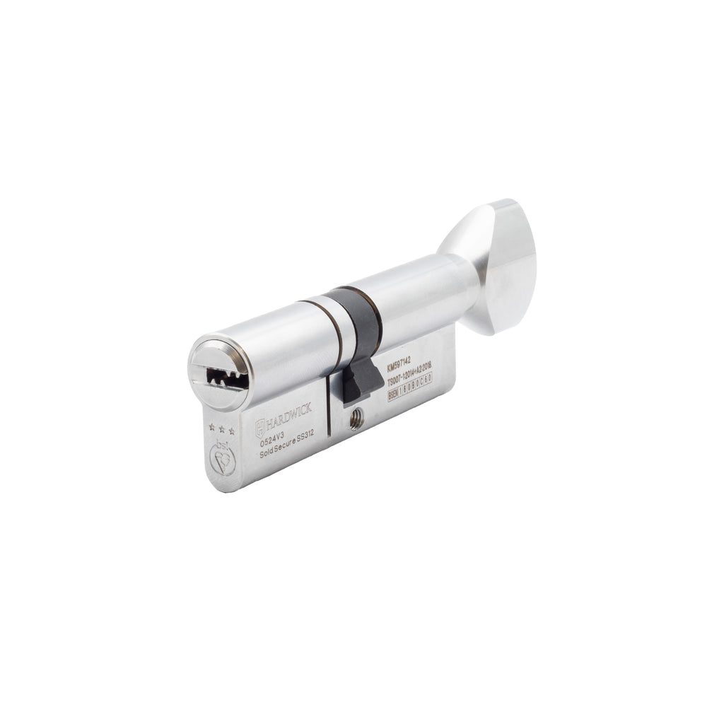 3* Satin Chrome Key / Turn Euro Cylinder