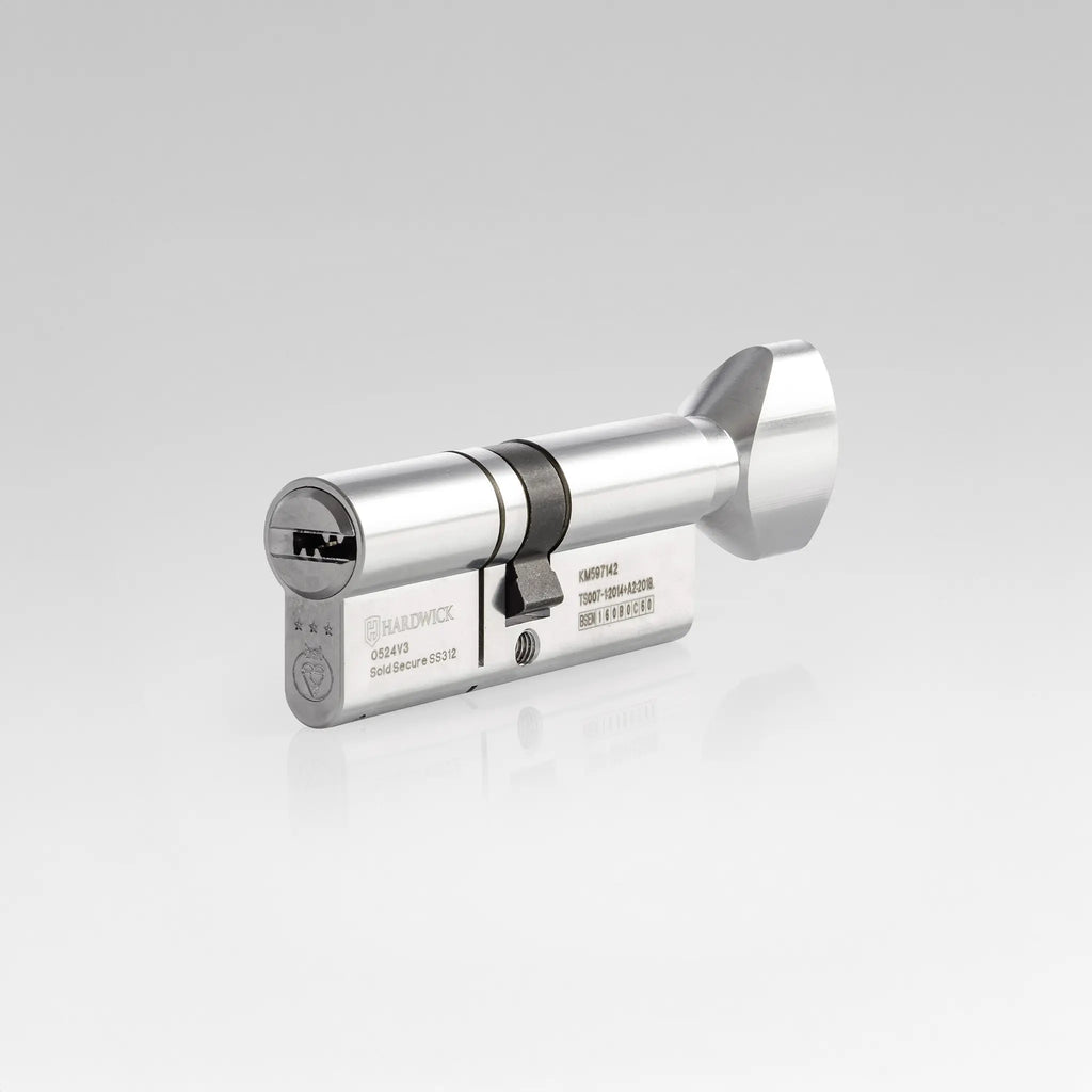 3* Satin Chrome Key / Turn Euro Cylinder