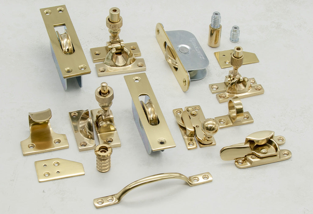 Polished Brass Sash Window Hardware