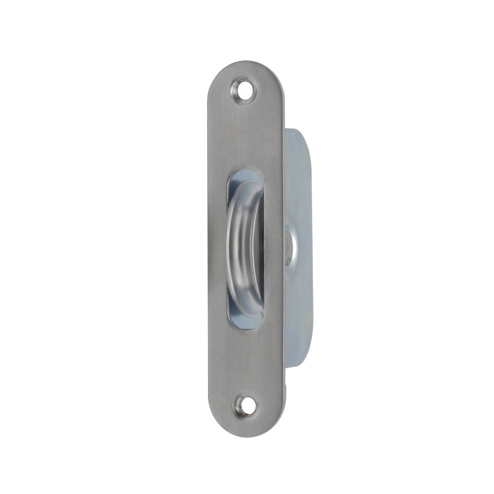 Satin Chrome Plated Radius End Sash Window Pulley