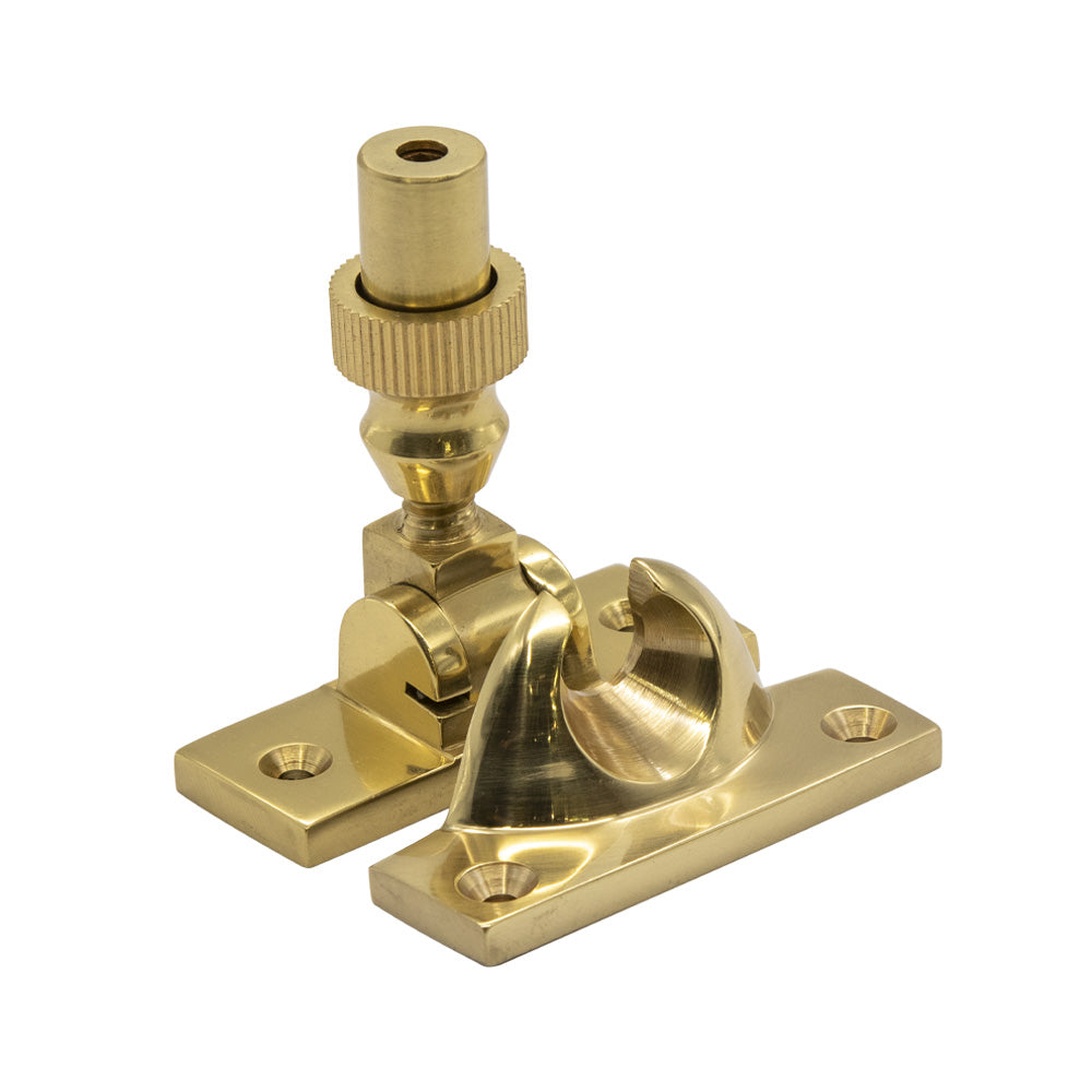 Polished Brass Locking Brighton Sash Window Fastener